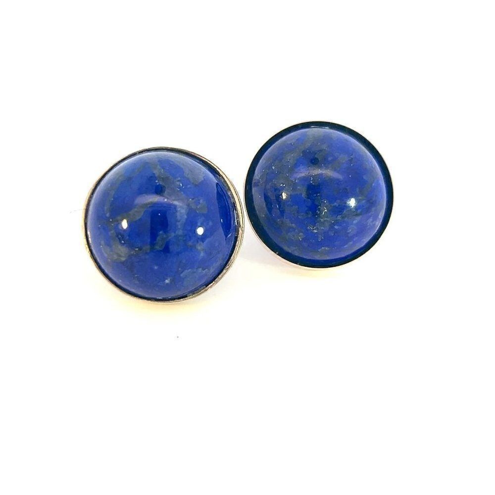 Natural Lapis Lazuli Cufflinks 14k Y Gold 40 CTW Certified 311039